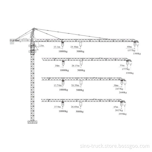 XCMG Tower Qtz125 (6015-10) 10t Max Load 200m